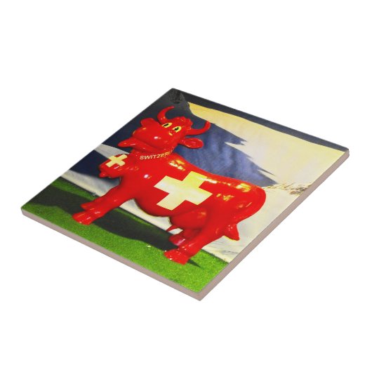 Rode Zwitserse koe Tegeltje (Zijkant)