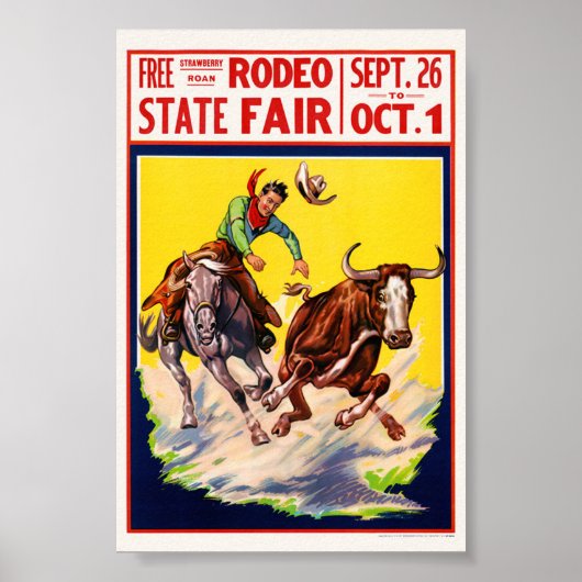 Rodea State Fair USA Vintage Poster Gerestaureerd (Voorkant)