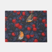 Rodeborstjes in de appelboom/blauw en rood deurmat (Voorkant)