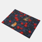 Rodeborstjes in de appelboom/blauw en rood deurmat (Schuin)
