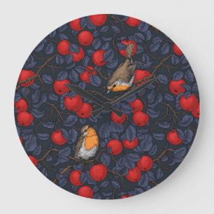 Rodeborstjes in de appelboom/blauw en rood grote klok