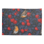 Rodeborstjes in de appelboom/blauw en rood kussensloop (Achterkant-Links)