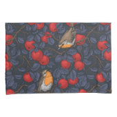 Rodeborstjes in de appelboom/blauw en rood kussensloop (Voorkant-Rechts)