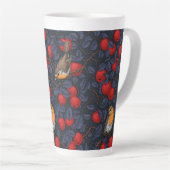 Rodeborstjes in de appelboom/blauw en rood latte mok (Rechterhoek)