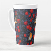 Rodeborstjes in de appelboom/blauw en rood latte mok (Linkerhoek)