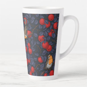 Rodeborstjes in de appelboom/blauw en rood latte mok