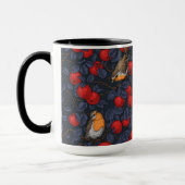 Rodeborstjes in de appelboom/blauw en rood mok (Links)