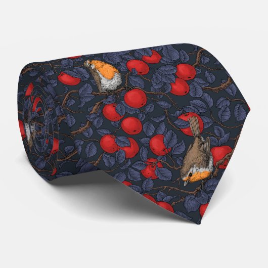 Rodeborstjes in de appelboom/blauw en rood stropdas (Opgerold)