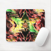 Roded inkepende ster met vrijwel versleten kleuren muismat (Met muis)