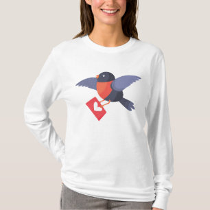 Rodehart Robin Vogel Vliegt met Liefdesbrief T-shirt