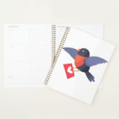 Rodehartige Vogel Robin die Vliegt met Liefdesbrie Planner (Display)