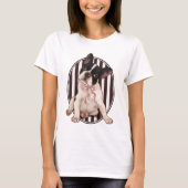 Rodehond en klassieke strepen t-shirt (Voorkant)