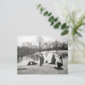 Rodelen in Central Park, 1906 Briefkaart (Staand voorkant)