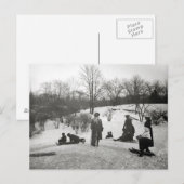 Rodelen in Central Park, 1906 Briefkaart (Voorkant / Achterkant)