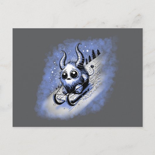 rodelmonster briefkaart (Voorkant)