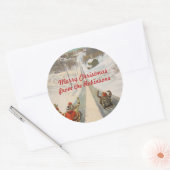 rodelsledes kerst ronde sticker (Envelop)