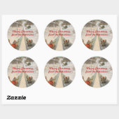 rodelsledes kerst ronde sticker (Vel)