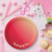 Roden Roze En Geel Papieren Bordje (Feest)