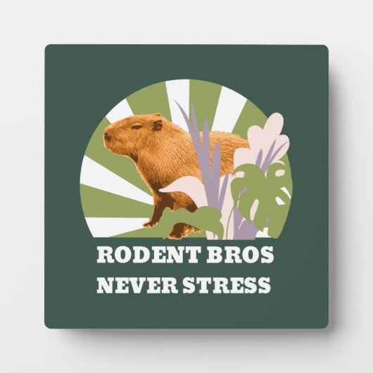 Rodent Bros Nooit Stress Grappige Capybara Fotoplaat (Voorkant)