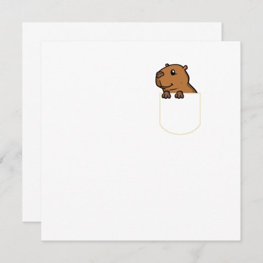 Rodent in the Pocket Gift Capybara Pocket TShirt Kaart (Voorkant / Achterkant)