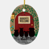 Rodents Welkom Keramisch Ornament (Voorkant)