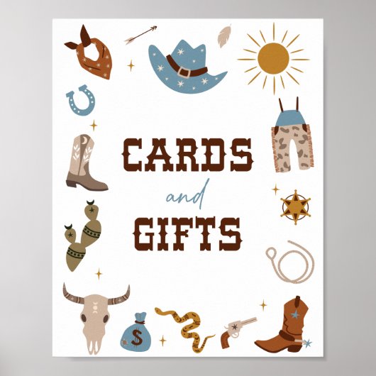 Rodeo 1e verjaardagskaarten en cadeaus bord poster (Voorkant)