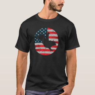 Rodeo 4 juli vintage USA vlag cowboy stier rijden T-shirt