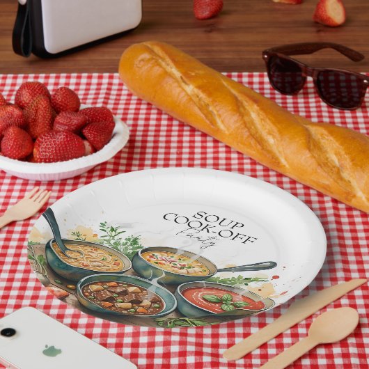 Rodeo Aardappelsoep Kook-Competitie Potluck Feest Papieren Bordje (Picknick)