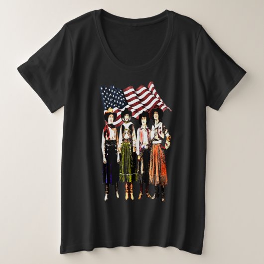  Rodeo American Cowgirl Grote Maat T-shirt (Design voorkant)