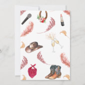 Rodeo Bachelorette Invitation Itinerary in Roze Kaart (Achterkant)