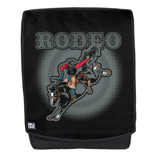 Rodeo Bareback Bronc Rider Rugtassen (Voorkant)
