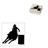 Rodeo Barrel Racing / Cowgirl Rubberstempel (Gestempeld)