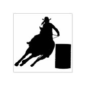 Rodeo Barrel Racing / Cowgirl Rubberstempel (Afrduk)
