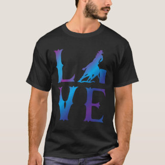 Rodeo Barrel Racing Love Distress Blue T-shirt