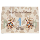 Rodeo Beige Cowboy Paard Westerne naam 1e Verjaard Groot Cadeauzakje (Voorkant)