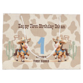 Rodeo Beige Cowboy Paard Westerne naam 1e Verjaard Groot Cadeauzakje (Achterkant)