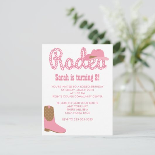 Rodeo Birthday Kaart (Staand voorkant)