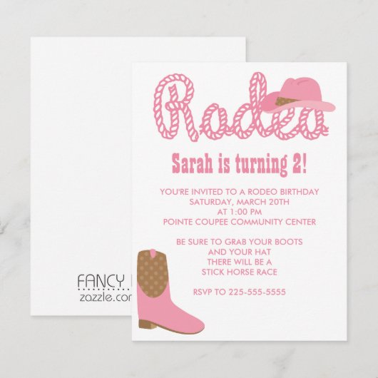 Rodeo Birthday Kaart (Voorkant / Achterkant)