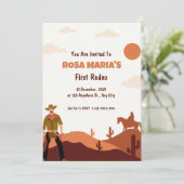 Rodeo Birthday Uitnodiging (Staand voorkant)