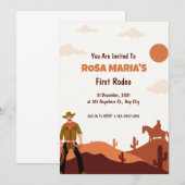 Rodeo Birthday Uitnodiging (Voorkant / Achterkant)