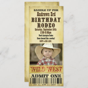 Rodeo Birthday Uitnodiging