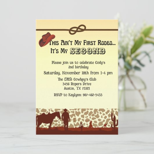 Rodeo Birthday Uitnodiging (Staand voorkant)