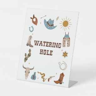 Rodeo Birthday Watering Hole Water Station Reclamebord Met Voetstuk