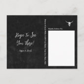 Rodeo Black and White Bull Skull Sla de datum op Uitnodiging Briefkaart (Achterkant)