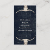 Rodeo Black Rustisch Western Tattoo Koop Bull Skul Visitekaartje (Achterkant)