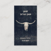 Rodeo Black Rustisch Western Tattoo Koop Bull Skul Visitekaartje (Voorkant)