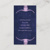 Rodeo blauw Tattoo van textiel Koop Bull Skull Visitekaartje (Achterkant)