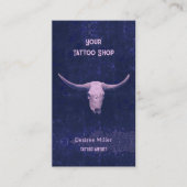 Rodeo blauw Tattoo van textiel Koop Bull Skull Visitekaartje (Voorkant)