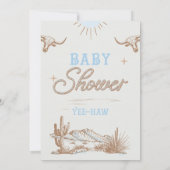 Rodeo Blue Boys Rodeo Cowboy Western Baby shower Kaart (Achterkant)