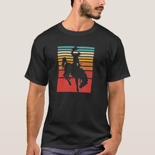 Rodeo bokkende bronco paard retro stijl pullover (Voorkant)